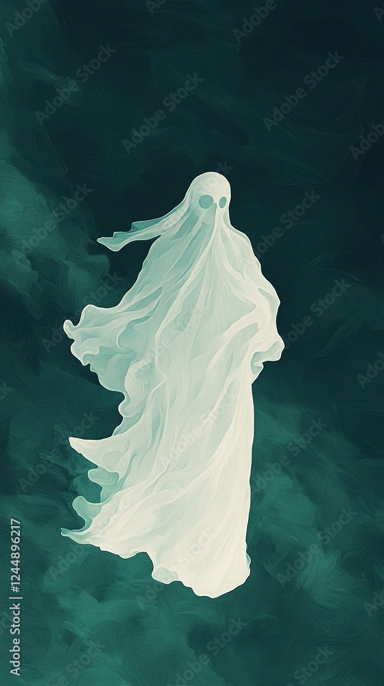 A translucent figure draped in flowing white fabric appears to float gracefully against a dark, ethereal background. A translucent figure draped in flowing white fabric appears to float gracefully against a dark, ethereal background.