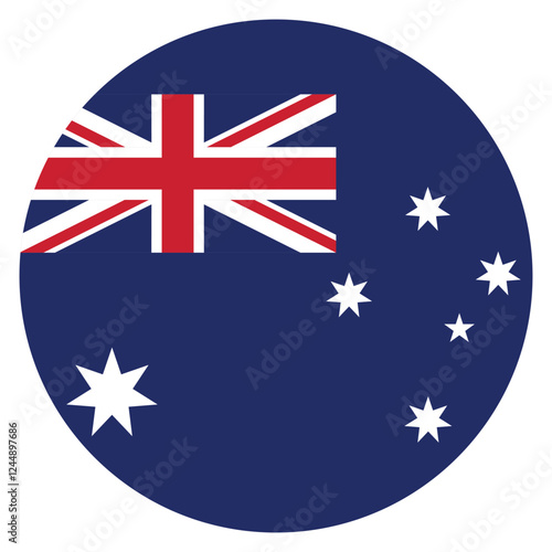 Australia flag. Australia circle flag logo icon computer vector illustration design