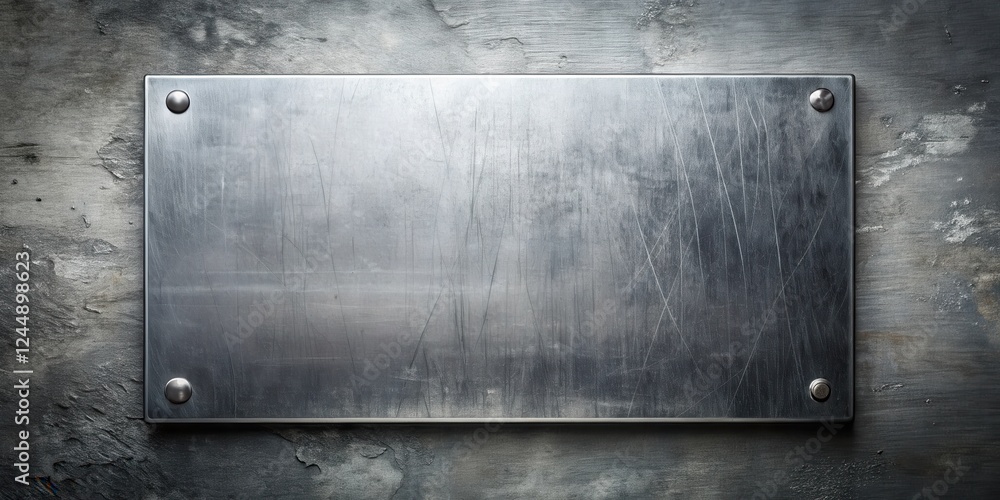 Brushed Metal Plate on a Textured Surface, Ideal for Industrial or Mechanical Designs Brushed Metal Plate on a Textured Surface, Ideal for Industrial or Mechanical Designs