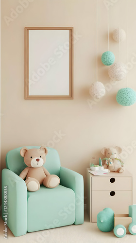 Cozy Kids Room with Mint Gr...