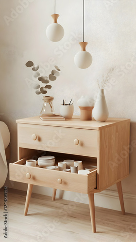 Modern Wooden Nightstand wi...