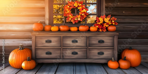 Pumpkins and Autumn Leaves ...