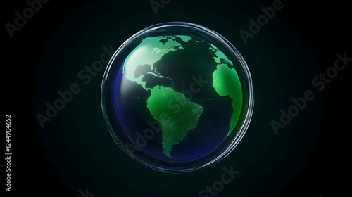 Green Earth Encased in Tran...