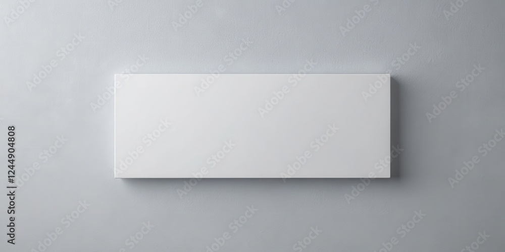 Blank Rectangular Panel on a Light Gray Wall for Design Mockup Blank Rectangular Panel on a Light Gray Wall for Design Mockup