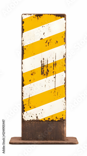 Rusty Metal Sign with Yello...