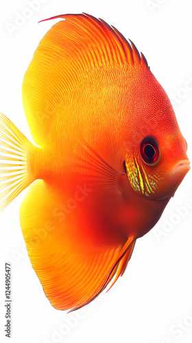 Vibrant Orange Fish Swims G...