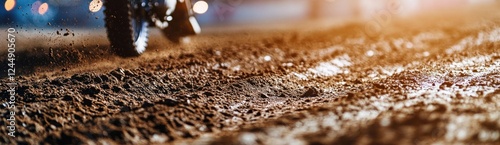 Wallpaper Mural Close-up of muddy tire tracks on a dirt track. Torontodigital.ca