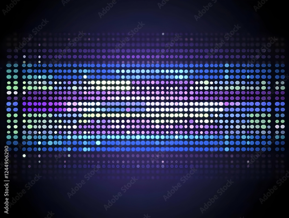 Naklejka premium Abstract Background with Glowing Dots Forms a Colorful Pattern on Dark Background