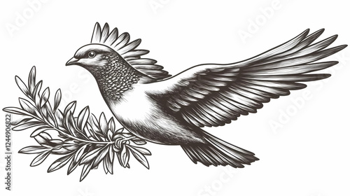 Crested Pigeon Illustration...
