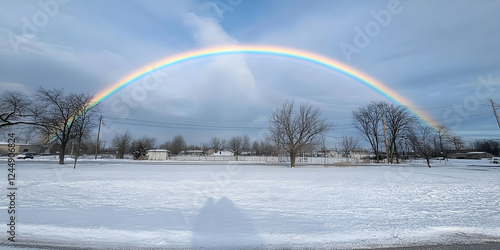 A Vibrant Rainbow Arches Ov...