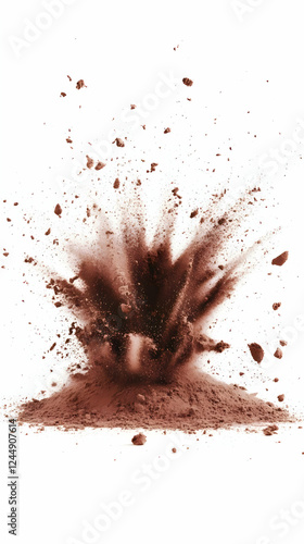Brown powder explodes upwar...