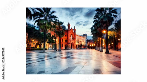 Illuminated City Square Sho...