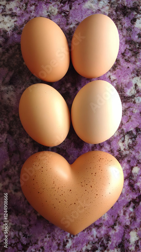 Four Eggs and a Heart-Shape...
