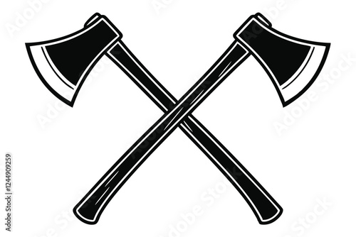 Wood axe silhouette vector illustration design on white background.