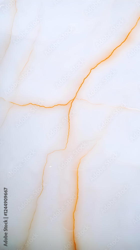 Fototapeta premium White Onyx Marble Texture with Orange Veins Forms a Natural Abstract Background Design.