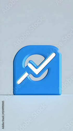 3D Blue Rounded Square with...