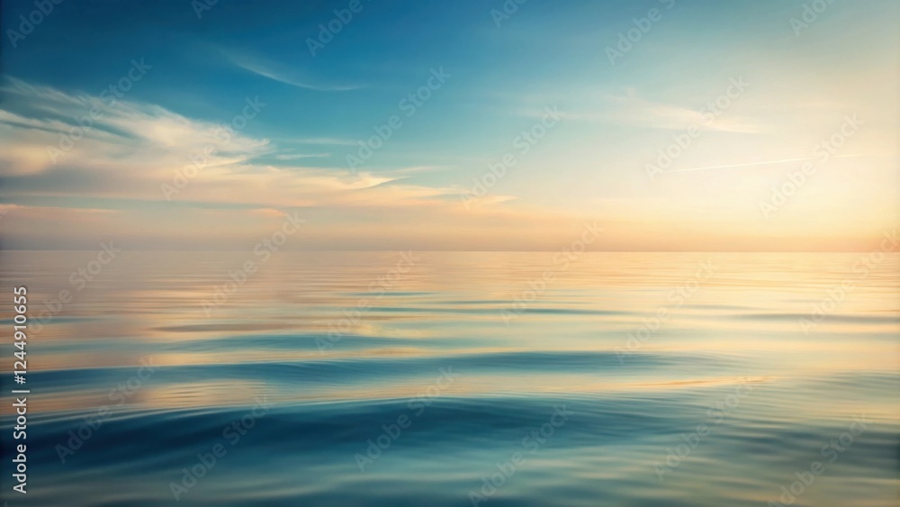 Fototapeta premium Serene Sunset Over Calm Ocean Waters with Pastel Hues