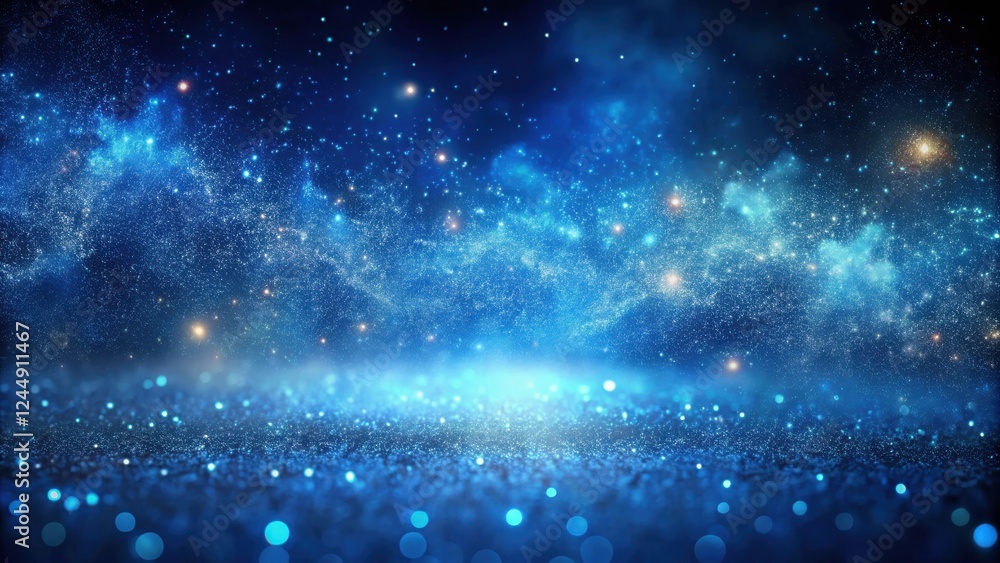 Fototapeta premium Celestial Sparkles A Glittering Cosmic Landscape with Shimmering Dust and Bright Stars