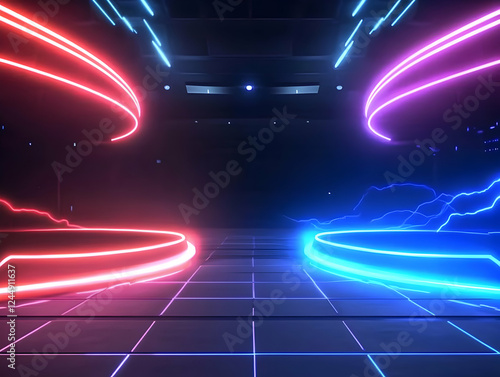 Neon Lights Illuminate a Fu...