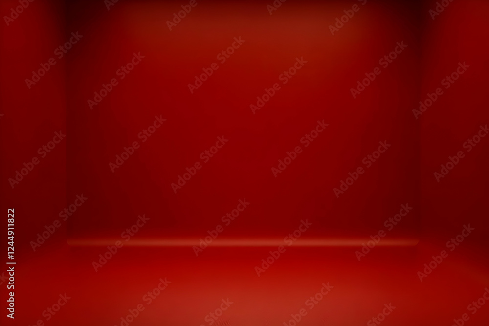 Empty Red Room Background with Gradient Wall and Floor Creates a Simple yet Dramatic Space Empty Red Room Background with Gradient Wall and Floor Creates a Simple yet Dramatic Space