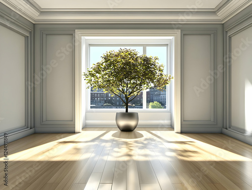 Empty Room with Potted Plan...