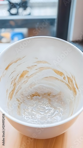 Empty White Bowl with Lefto...