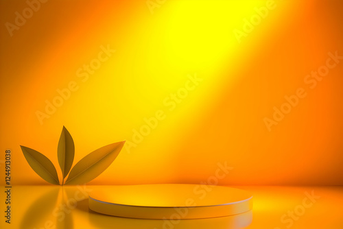 3D rendering of a yellow po...