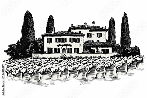 Vineyard Estate Illustratio...