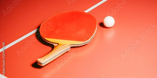 Red Ping Pong Paddle and Wh...