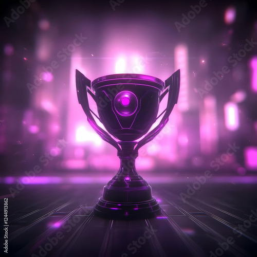 A Futuristic Trophy Stands ...