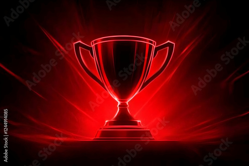 Red Shining Trophy Stands o...