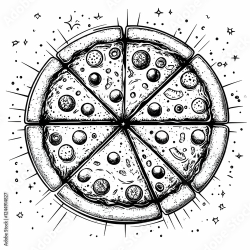Delicious Pizza Illustratio...