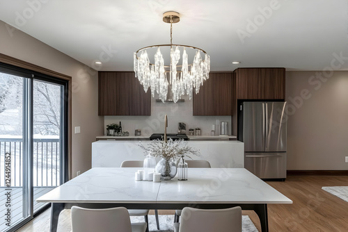 Modern kitchen with white m...