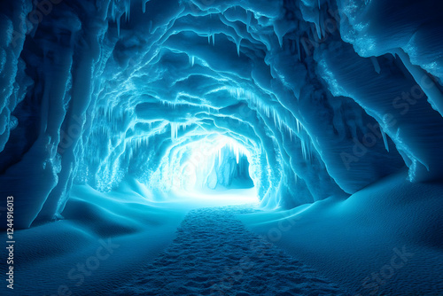 Ice Cave Glows with Etherea...