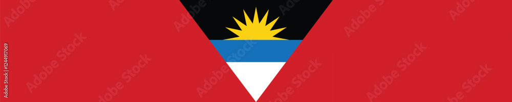 Fototapeta premium Antigua and Barbuda long banner flag digital vector illustration