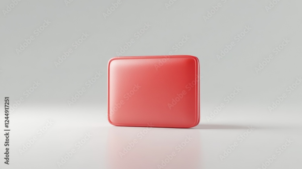 Red square cushion, isolated on white background. Red square cushion, isolated on white background.