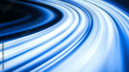 Abstract Blue Swirling Line...
