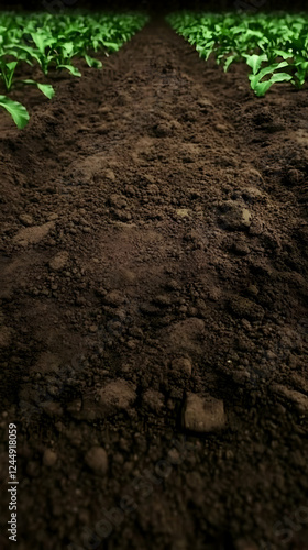 Close-up of Fertile Soil in...