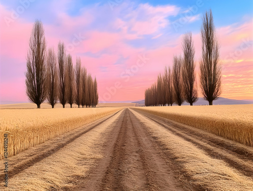 Dirt Road Cuts Through Gold...