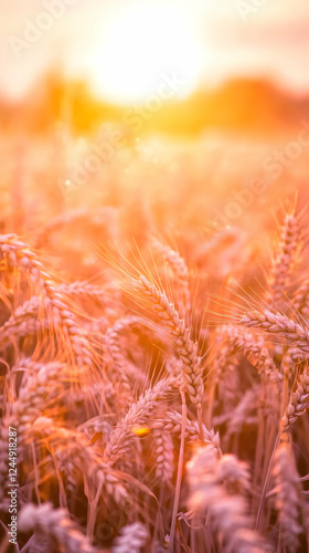 Golden Wheat Field Bathed i...
