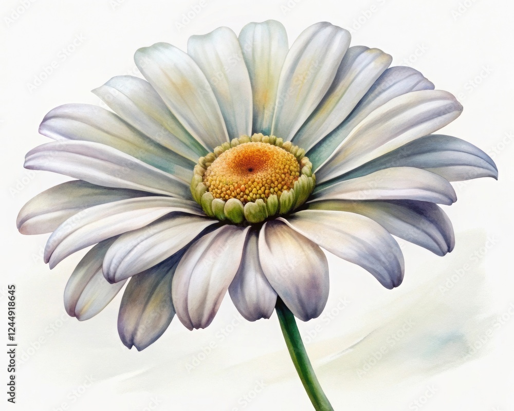 Obraz premium Elegant Watercolor Daisy Flower - Watercolor art