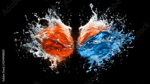 Red and Blue Liquids Collid...