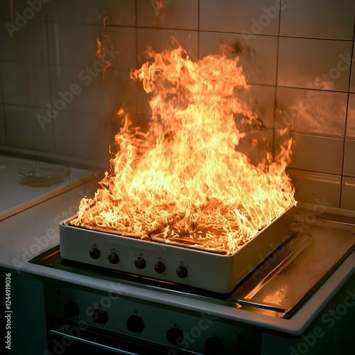 Fire Engulfs Electric Stove...