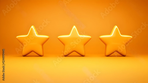 Three Shiny Gold Stars Stan...