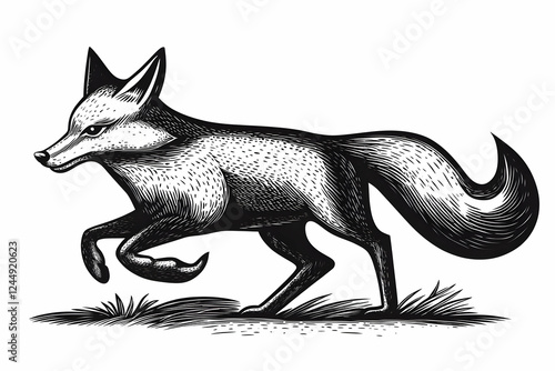 Vintage Fox Illustration: A...
