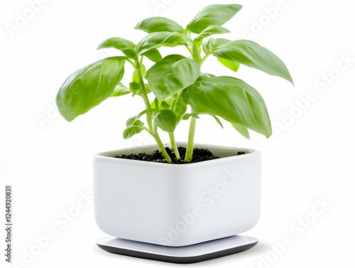 Fresh Basil Plant Thrives i...