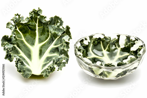Fresh Green Kale Leaf and C...