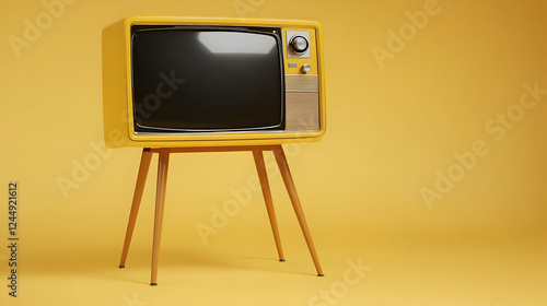 Yellow Retro Television Sta...
