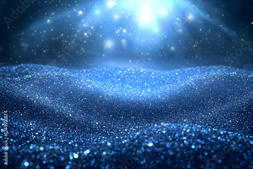 Blue Glitter Abstract Backg...