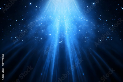 Abstract Blue Light Rays Sh...